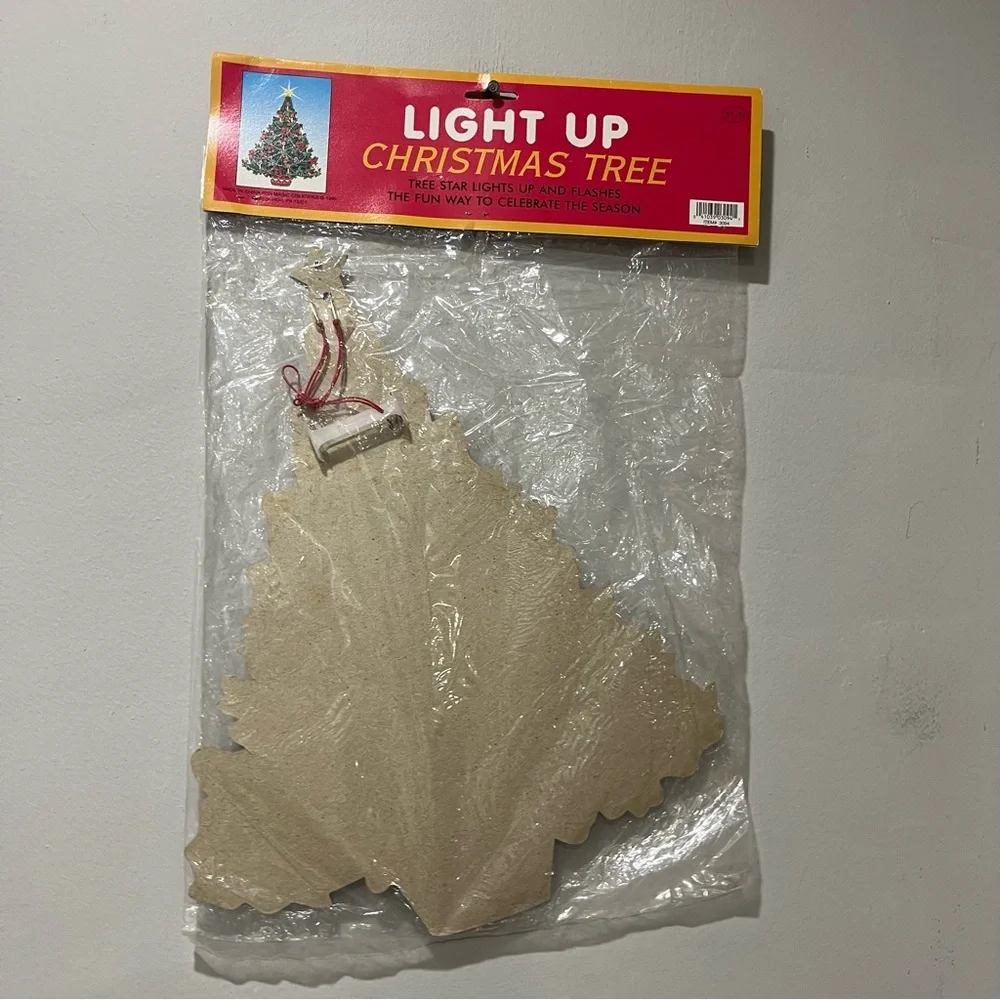 NEW VINTAGE RETRO‎ BEISTLE  Light Up CHRISTMAS TREE 1995 16.5” HANGING CARDBOARD